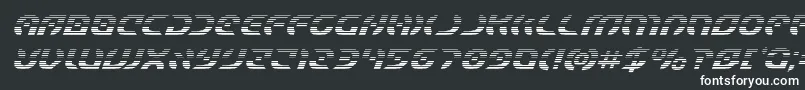 Starfightergradital-fontti – valkoiset fontit mustalla taustalla