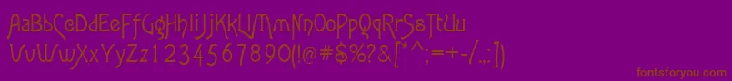 AgathaModern-fontti – ruskeat fontit violetilla taustalla