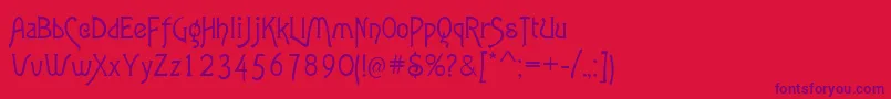 AgathaModern-Schriftart – Violette Schriften auf rotem Hintergrund