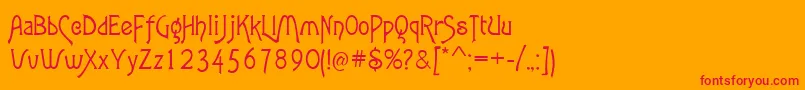 AgathaModern Font – Red Fonts on Orange Background