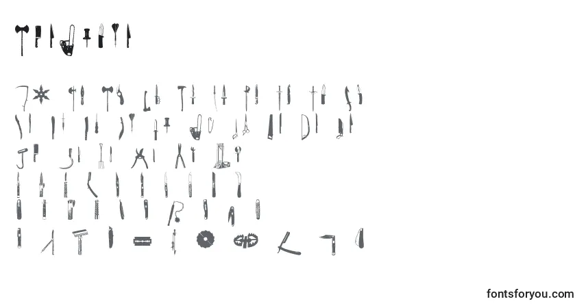 Czcionka CutPoint – alfabet, cyfry, specjalne znaki