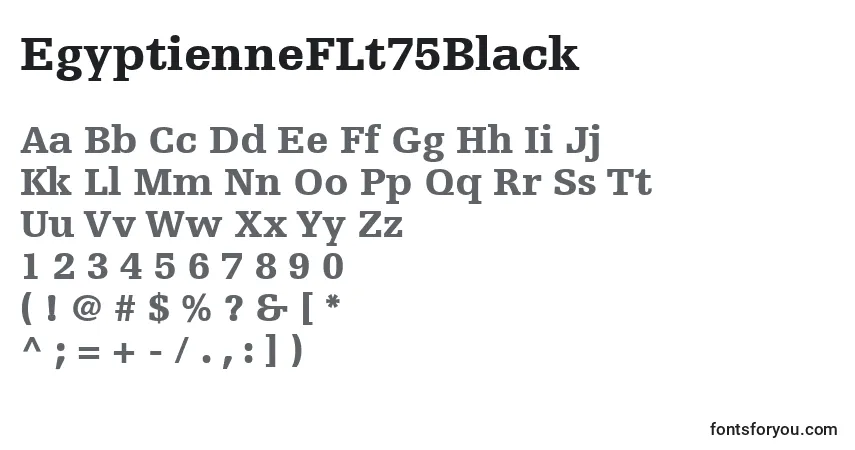 Schriftart EgyptienneFLt75Black – Alphabet, Zahlen, spezielle Symbole