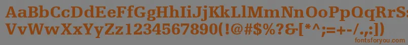 EgyptienneFLt75Black-Schriftart – Braune Schriften auf grauem Hintergrund