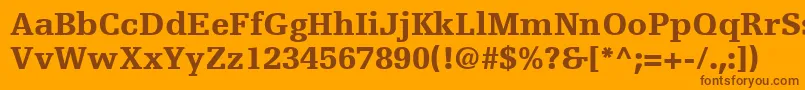 Czcionka EgyptienneFLt75Black – brązowe czcionki na pomarańczowym tle
