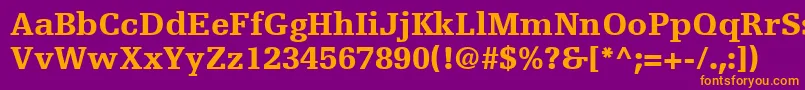 EgyptienneFLt75Black Font – Orange Fonts on Purple Background