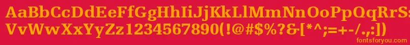 フォントEgyptienneFLt75Black – 赤い背景にオレンジの文字