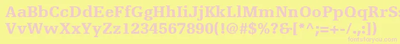EgyptienneFLt75Black Font – Pink Fonts on Yellow Background