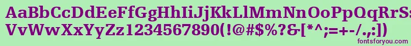 EgyptienneFLt75Black Font – Purple Fonts on Green Background