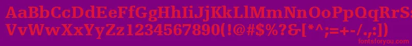 EgyptienneFLt75Black Font – Red Fonts on Purple Background