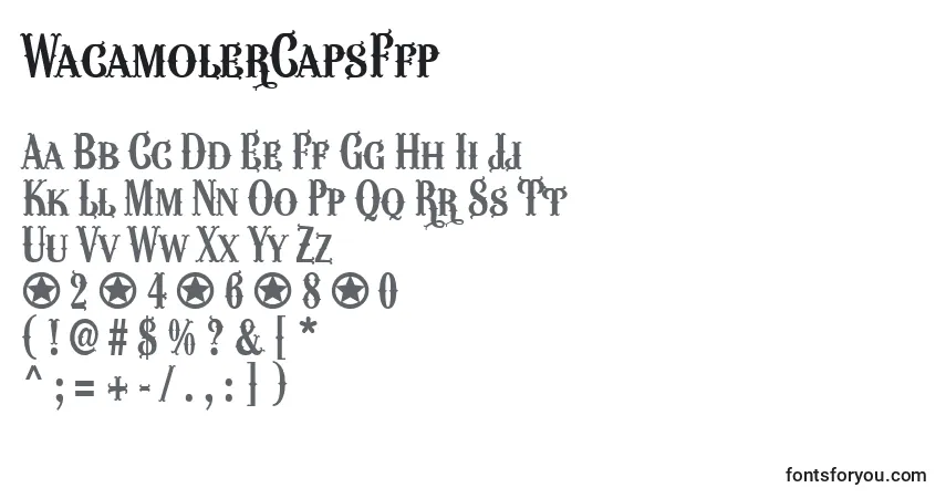 WacamolerCapsFfp Font – alphabet, numbers, special characters