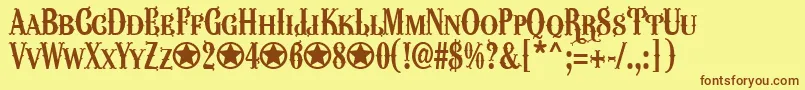 WacamolerCapsFfp Font – Brown Fonts on Yellow Background
