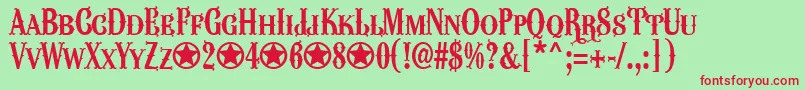 WacamolerCapsFfp Font – Red Fonts on Green Background
