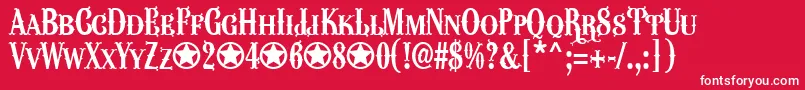 WacamolerCapsFfp-Schriftart – Weiße Schriften auf rotem Hintergrund