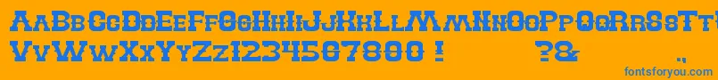 BillyTheKid Font – Blue Fonts on Orange Background