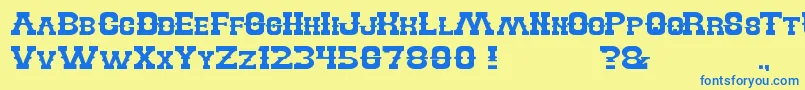 BillyTheKid Font – Blue Fonts on Yellow Background