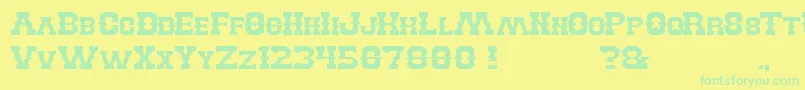 フォントBillyTheKid – 黄色い背景に緑の文字