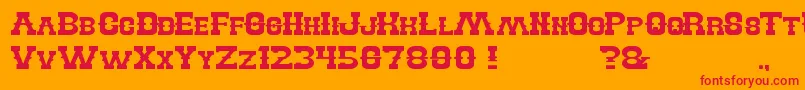 BillyTheKid-Schriftart – Rote Schriften auf orangefarbenem Hintergrund