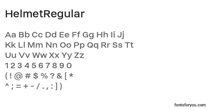 Fuente HelmetRegular - alfabeto, números, caracteres especiales