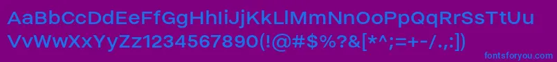 フォントHelmetRegular – 紫色の背景に青い文字