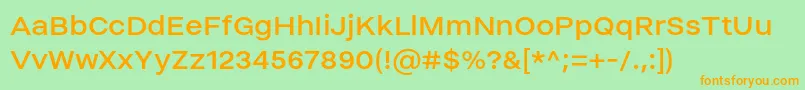 HelmetRegular Font – Orange Fonts on Green Background