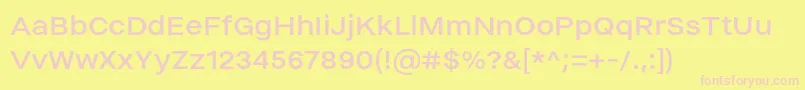 HelmetRegular Font – Pink Fonts on Yellow Background