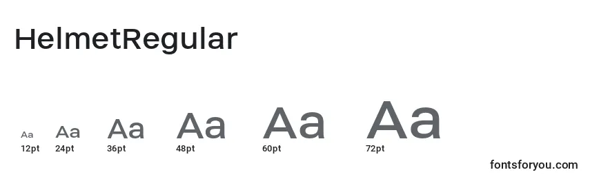 HelmetRegular Font Sizes