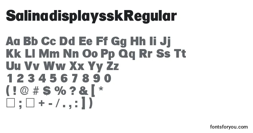 SalinadisplaysskRegular-fontti – aakkoset, numerot, erikoismerkit