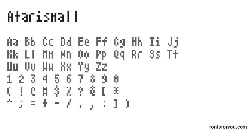 Шрифт Atarismall – алфавит, цифры, специальные символы