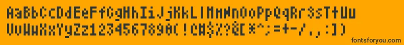 Atarismall Font – Black Fonts on Orange Background