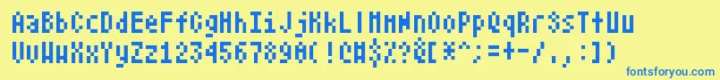 Atarismall Font – Blue Fonts on Yellow Background