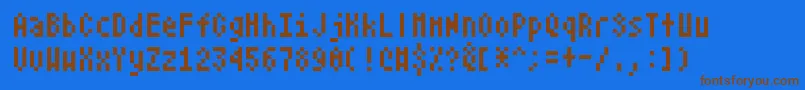 Atarismall Font – Brown Fonts on Blue Background