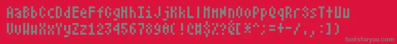 フォントAtarismall – 赤い背景に灰色の文字
