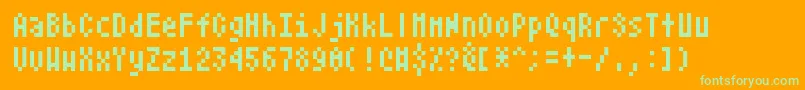 Atarismall Font – Green Fonts on Orange Background