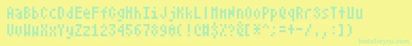 Atarismall Font – Green Fonts on Yellow Background