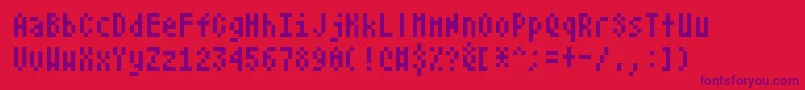 Atarismall Font – Purple Fonts on Red Background