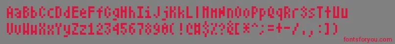 フォントAtarismall – 赤い文字の灰色の背景