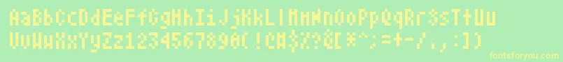 Atarismall Font – Yellow Fonts on Green Background