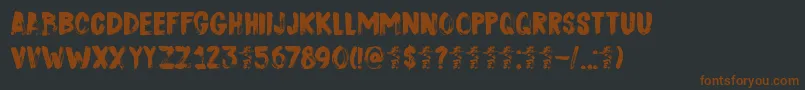 DkSushiBar-Schriftart – Braune Schriften auf schwarzem Hintergrund