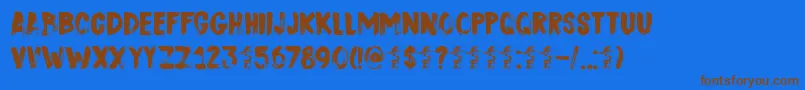 Weitere Informationen zur DkSushiBar-Schriftart DkSushiBar-Schriftart – Braune Schriften auf blauem Hintergrund