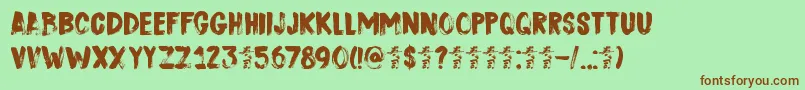 Fonte DkSushiBar – fontes marrons em um fundo verde