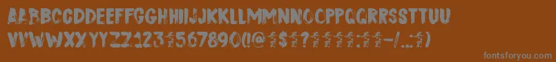 DkSushiBar-Schriftart – Graue Schriften auf braunem Hintergrund