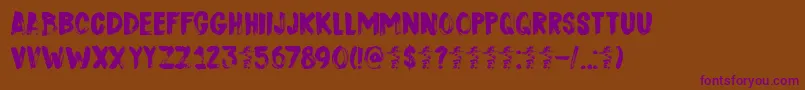 DkSushiBar Font – Purple Fonts on Brown Background