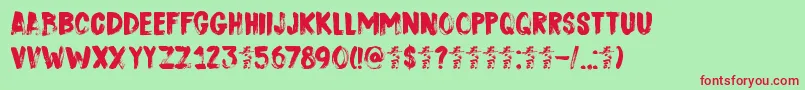 フォントDkSushiBar – 赤い文字の緑の背景
