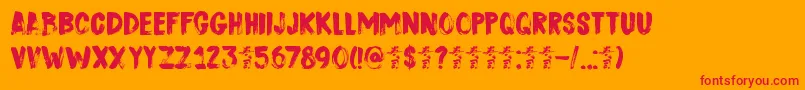 DkSushiBar Font – Red Fonts on Orange Background