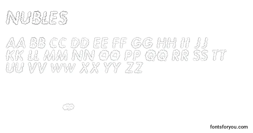 Czcionka Nubles – alfabet, cyfry, specjalne znaki