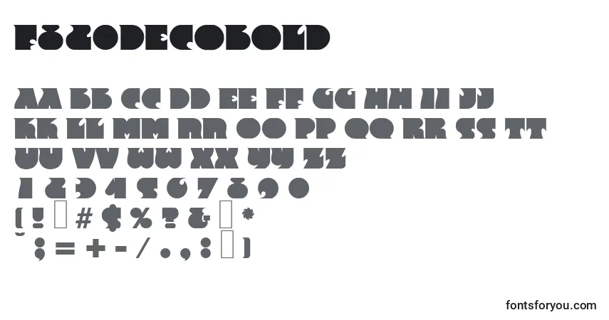 Fuente F820DecoBold - alfabeto, números, caracteres especiales