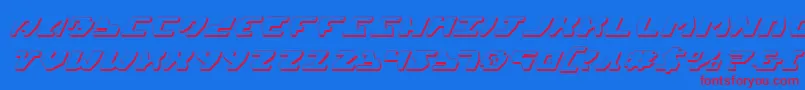 Gyrv23Di Font – Red Fonts on Blue Background