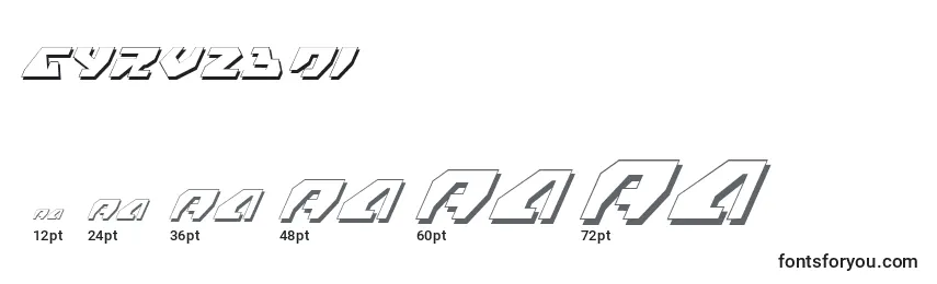 Размеры шрифта Gyrv23Di