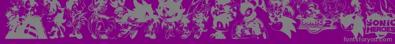 Sonic-fontti – harmaat kirjasimet violetilla taustalla