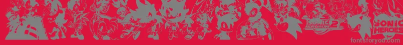 Sonic Font – Gray Fonts on Red Background